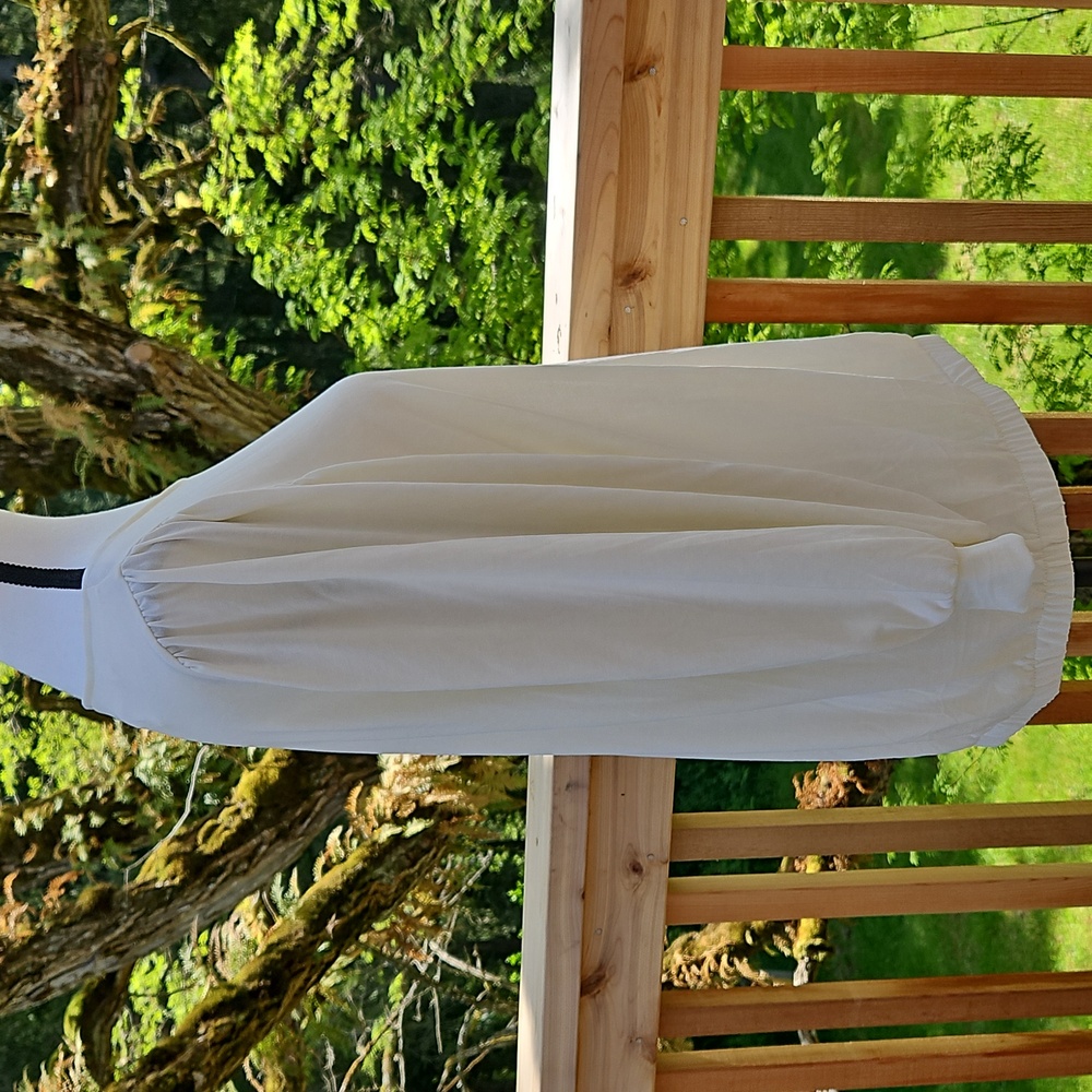 Simply Vera 3/4 Sleeve Cream Balloon Sleeves Elastic Waist Vera Wang Size L - Picture 3 of 11